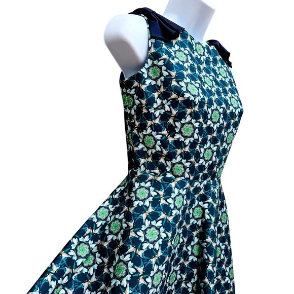 Ted Baker London Sainte Geo Bird Bow Fit & Flare Dress Size 0 - Picture 3 of 16